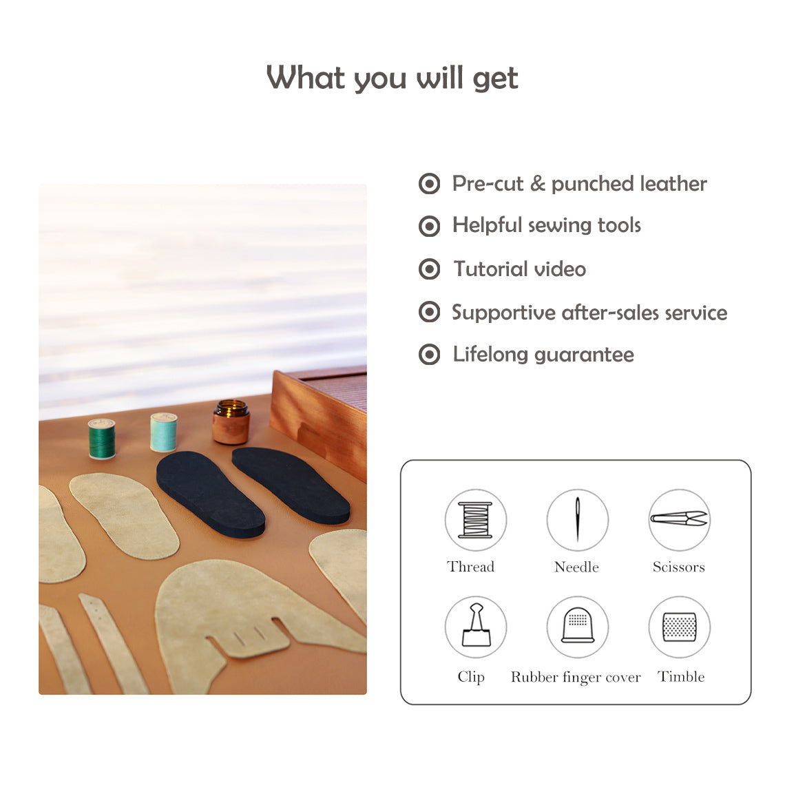 CUCUBIRD Leather Women Clogs DIY Kits  