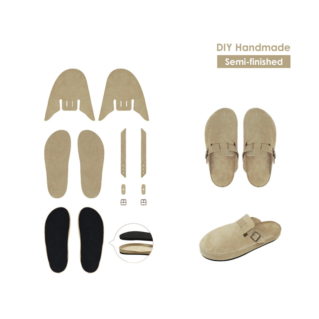 CUCUBIRD Leather Women Clogs DIY Kits EU 41-43 / Khaki 