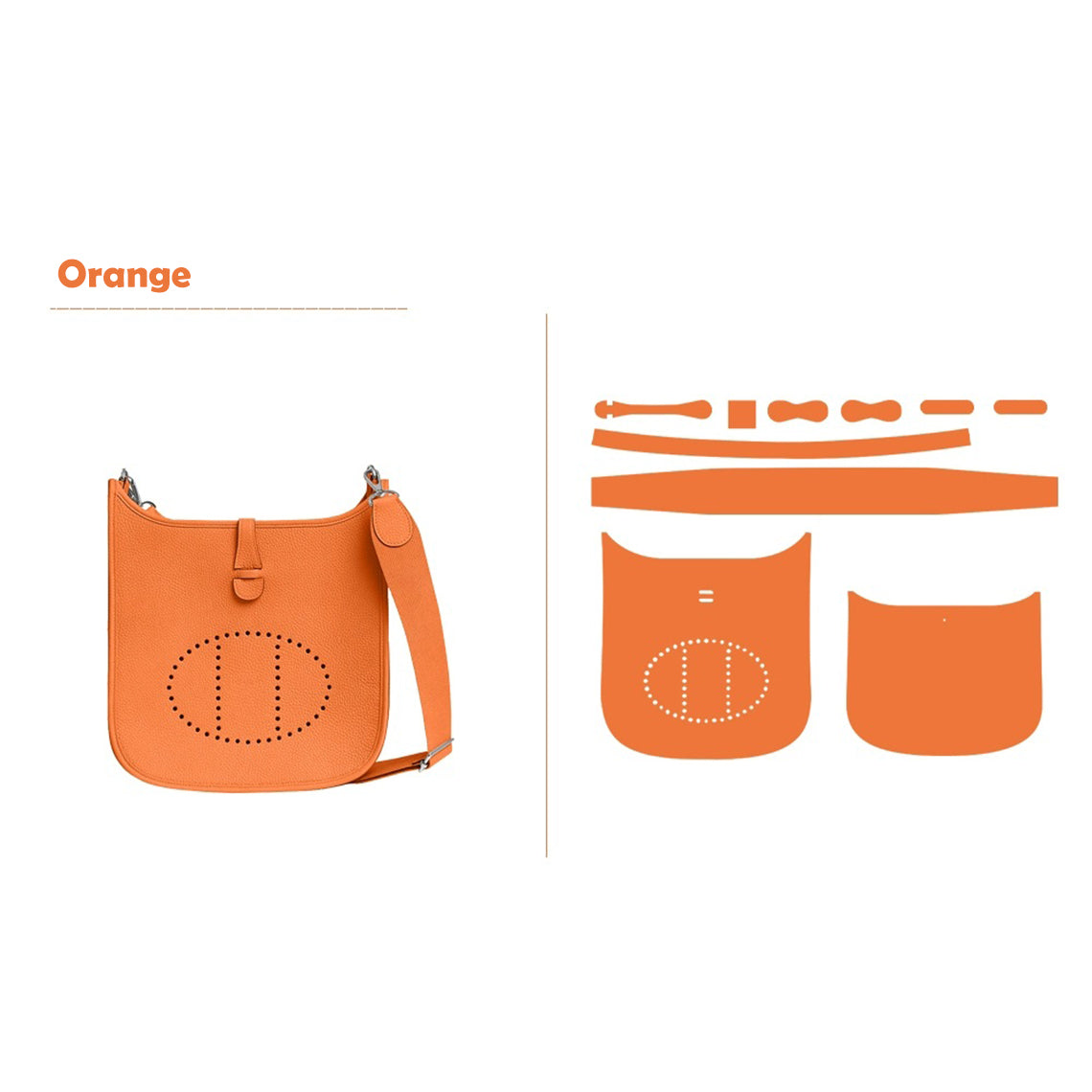 CUCUBIRD Full Grain Leather Inspired Evelyn 29 Bag DIY Kits Orange 