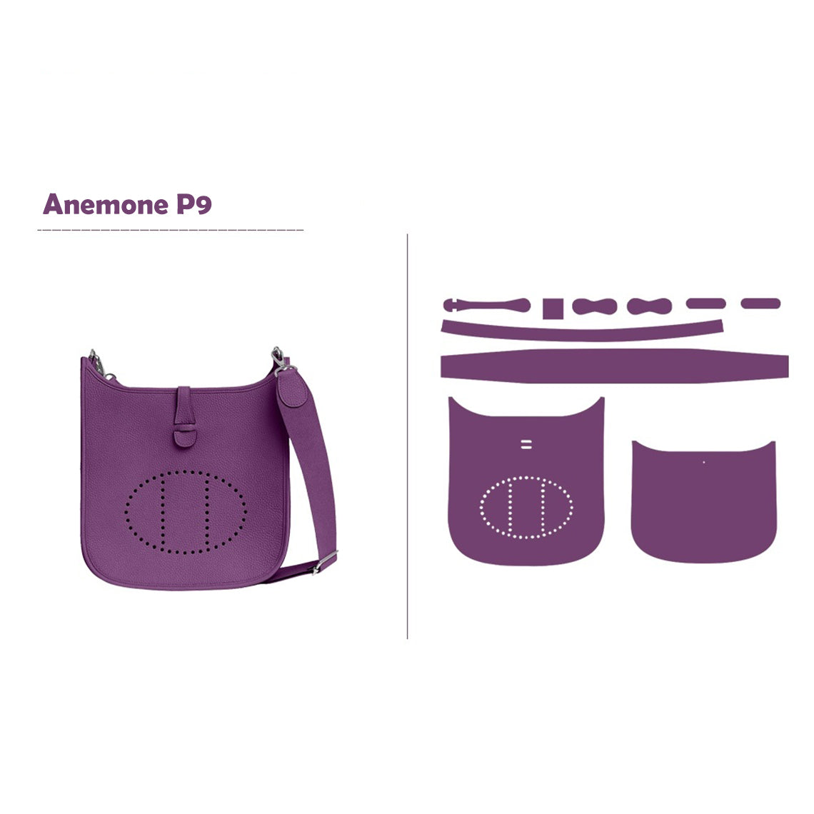 CUCUBIRD Full Grain Leather Inspired Evelyn 29 Bag DIY Kits Anemone 