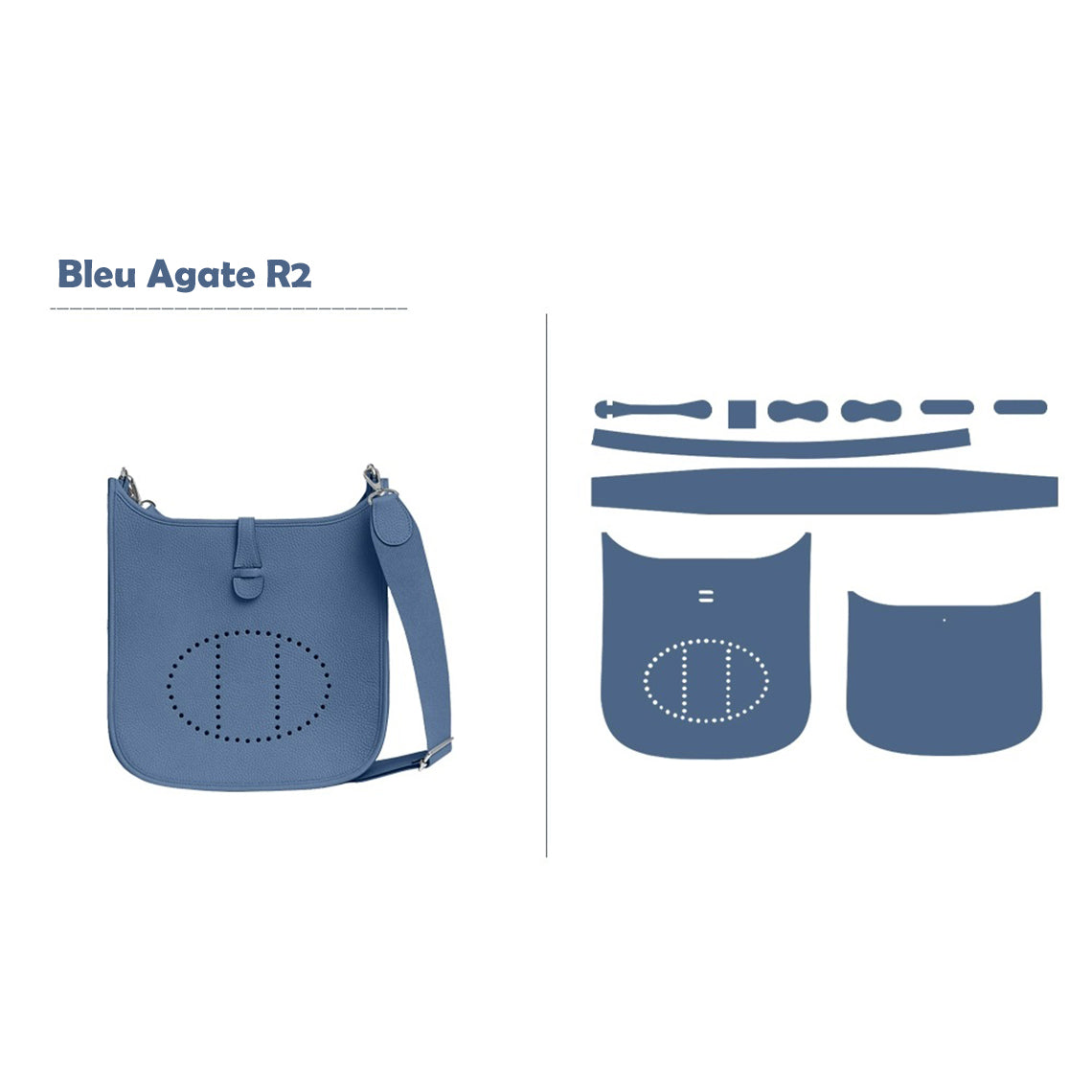 CUCUBIRD Full Grain Leather Inspired Evelyn 29 Bag DIY Kits Blue Agate 