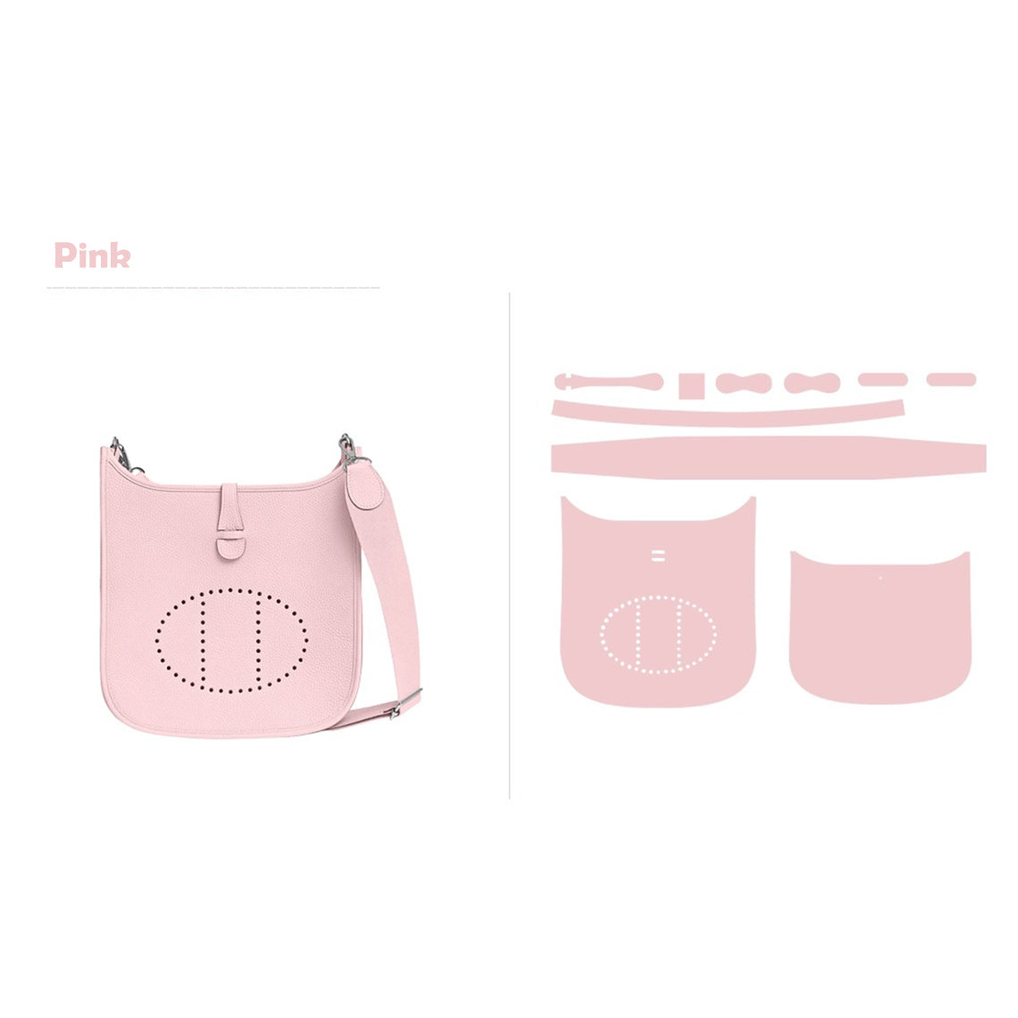 CUCUBIRD Full Grain Leather Inspired Evelyn 29 Bag DIY Kits Pink 