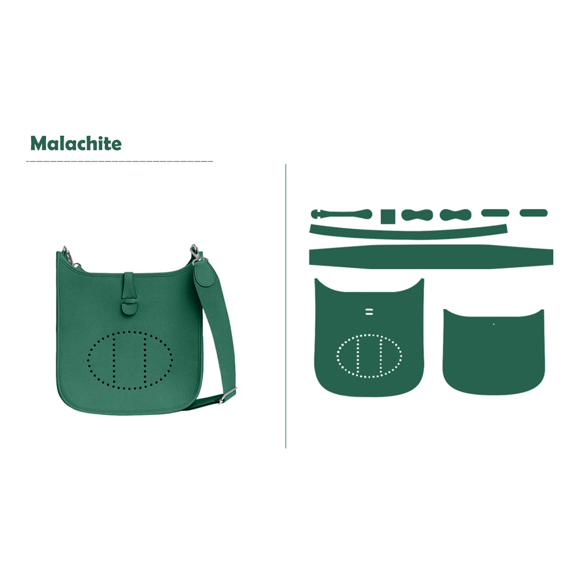 CUCUBIRD Full Grain Leather Inspired Evelyn 29 Bag DIY Kits Malachite 