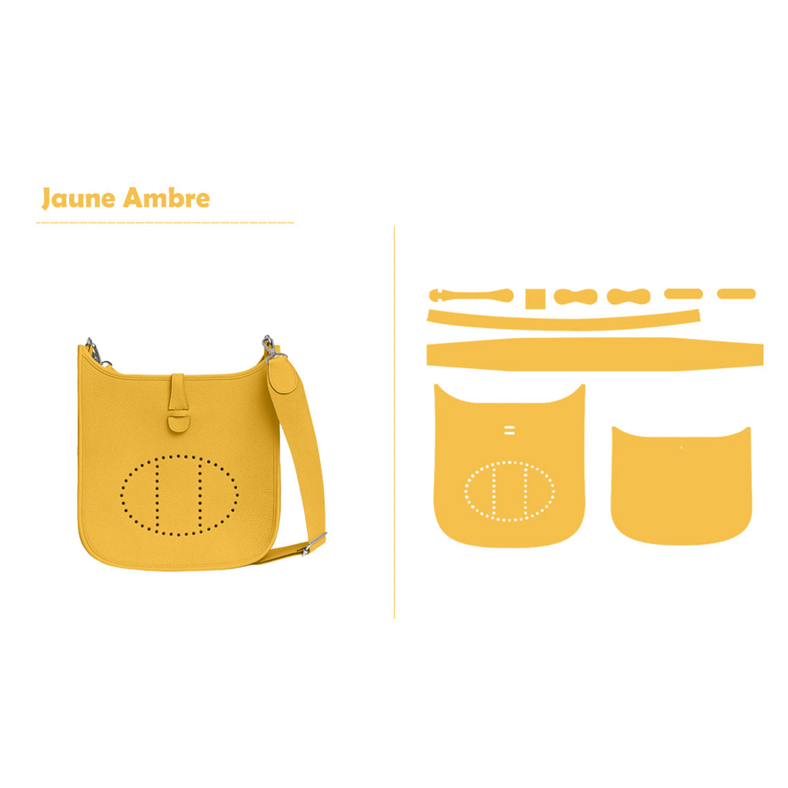 CUCUBIRD Full Grain Leather Inspired Evelyn 29 Bag DIY Kits Jaune Ambre 