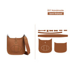 CUCUBIRD Full Grain Leather Inspired Evelyn 29 Bag DIY Kits Gold Brown 