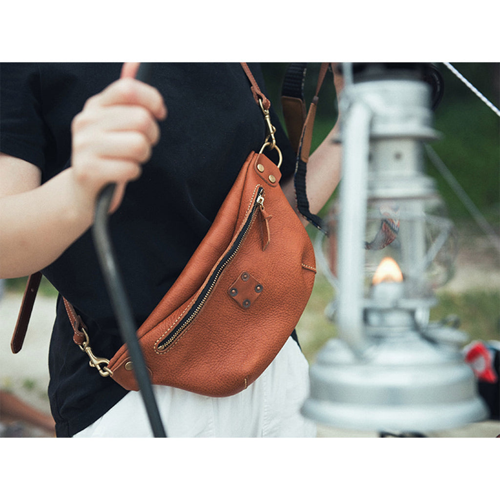 CUCUBIRD Full Grain Leather Fanny Pack Belt Bag DIY Kits  