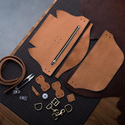 Full Grain Leather Fanny Pack Belt Bag DIY Kits - CUCUBIRD