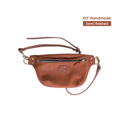 Full Grain Leather Fanny Pack Belt Bag DIY Kits - CUCUBIRD