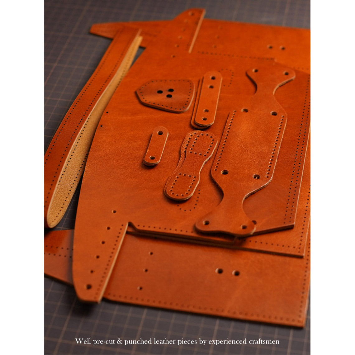 Vegetable Tanned Leather Vintage Rivets Bag DIY Kits - CUCUBIRD