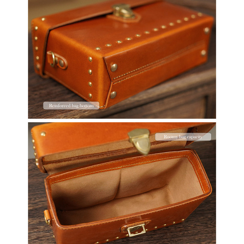 CUCUBIRD Vegetable Tanned Leather Vintage Rivets Bag DIY Kits  