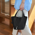 CUCUBIRD Top Grain Leather Lady Picotin Lock Totes Bag DIY Kit  