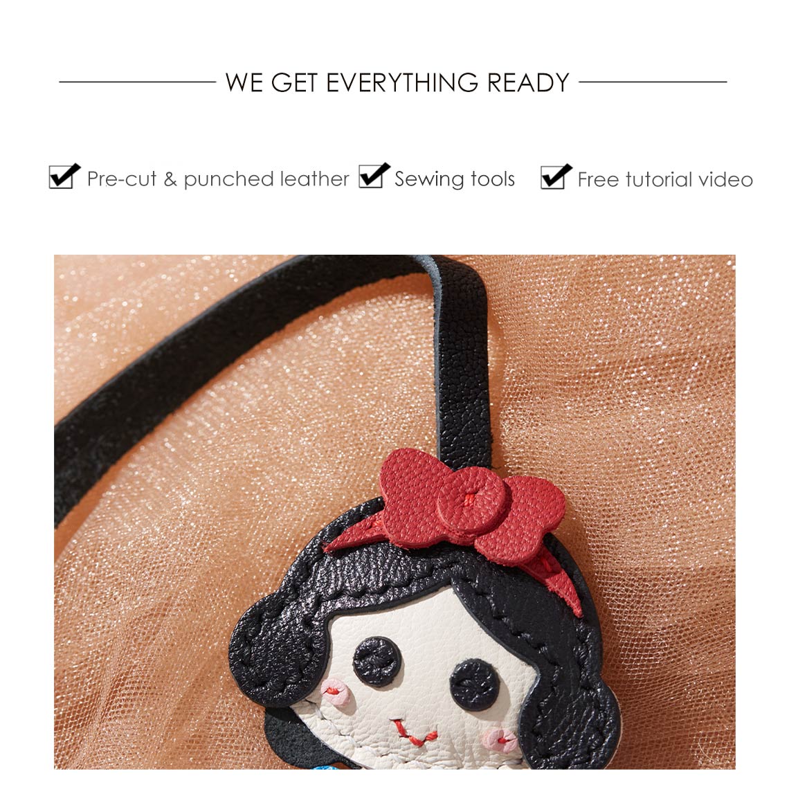 CUCUBIRD Sheep Leather Snow White Princess Charm DIY Kits  