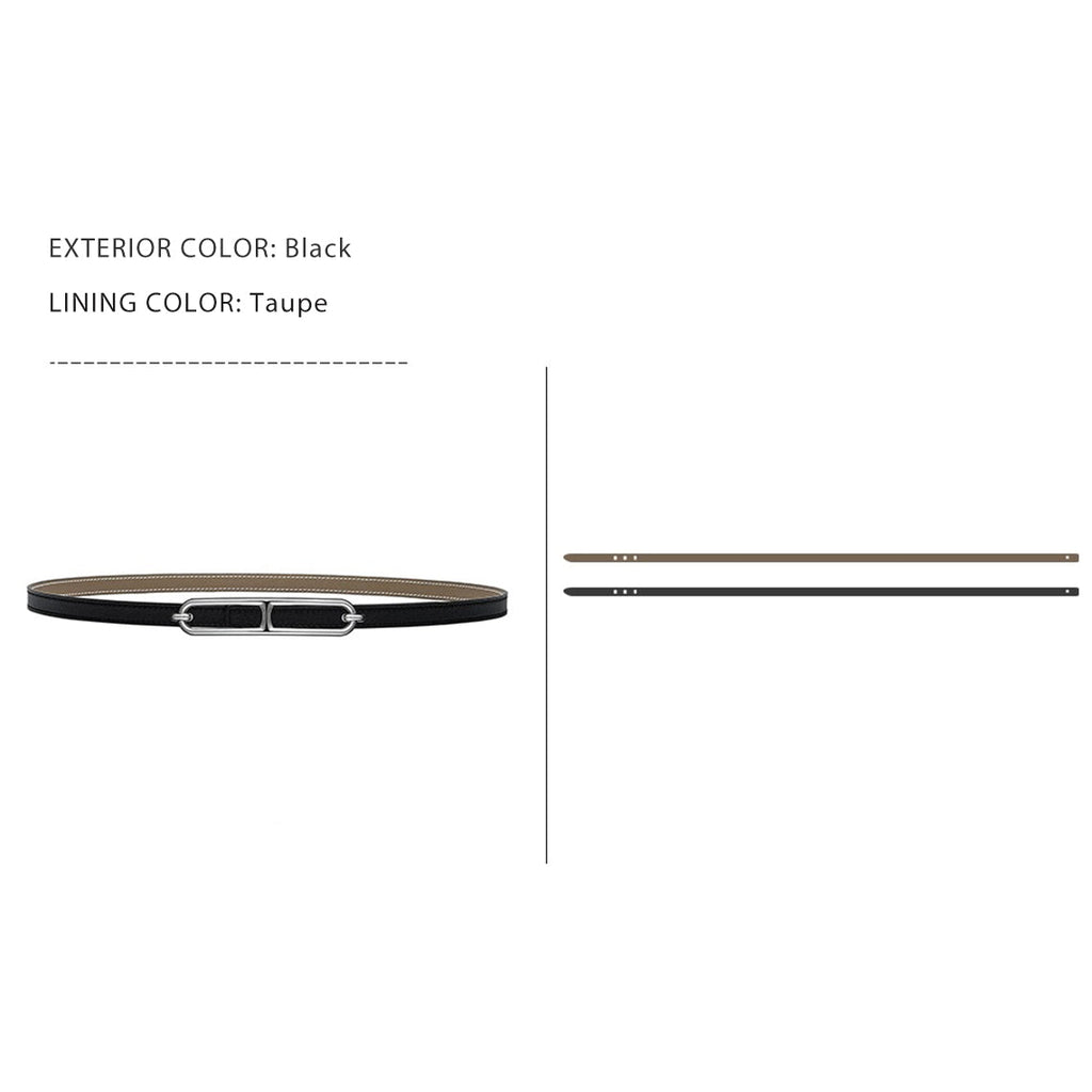 CUCUBIRD Leather Inspired Roulis Slim Belt DIY Kits Black + Taupe / 70 cm 