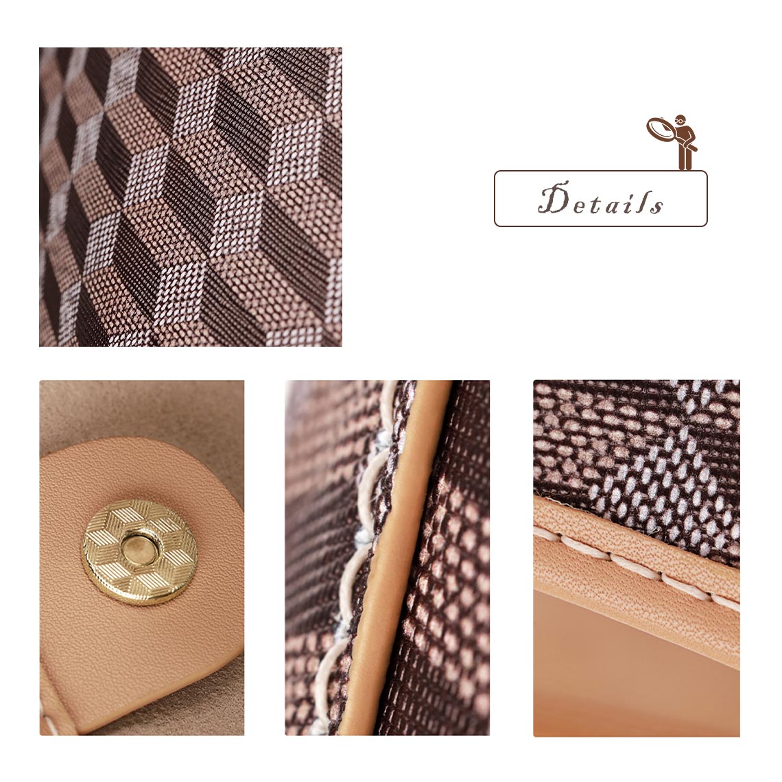 Leather Checker Bucket Handbag DIY Kits - CUCUBIRD