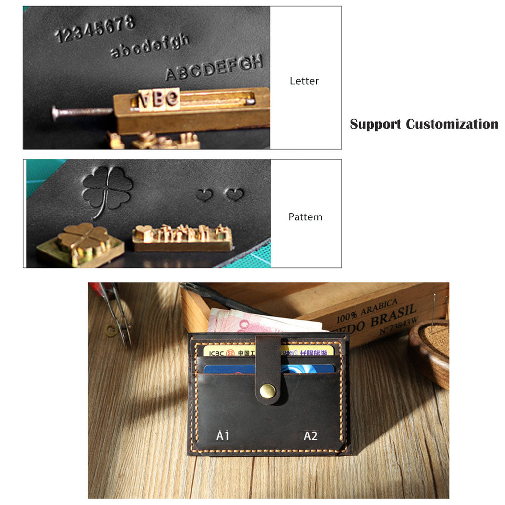 CUCUBIRD Crazy Horse Leather Double Card Holder DIY Kits  