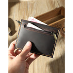CUCUBIRD Crazy Horse Leather Double Card Holder DIY Kits  