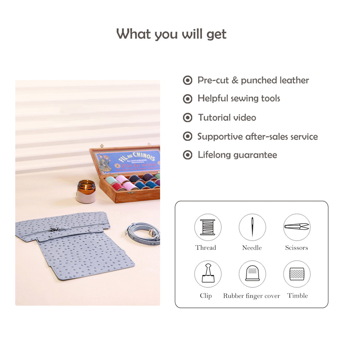 CUCUBIRD Top Grain Leather Inspired Pouch DIY Kits  