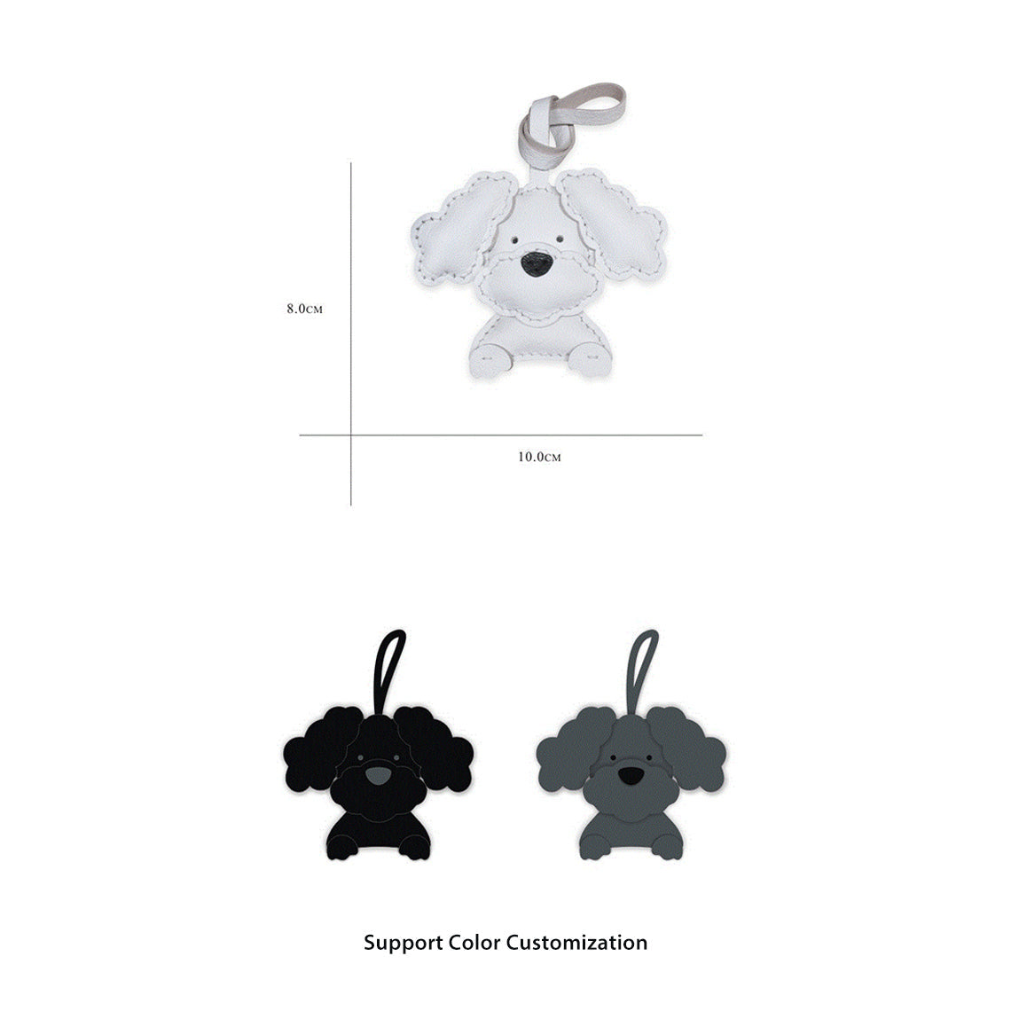 CUCUBIRD Sheep Leather Flap Ears Dog Keychain DIY Kits  
