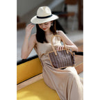 CUCUBIRD Leather Checker Tote Handbag DIY Kits  