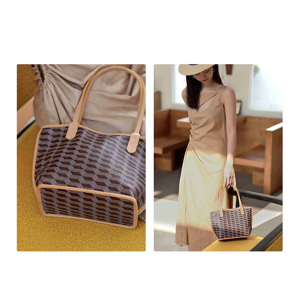 CUCUBIRD Leather Checker Tote Handbag DIY Kits  