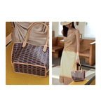 CUCUBIRD Leather Checker Tote Handbag DIY Kits  