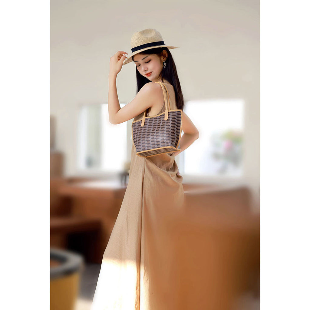 CUCUBIRD Leather Checker Tote Handbag DIY Kits  