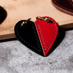 CUCUBIRD Vegetable Tanned Leather Valentine Heart Keychain DIY Kits  