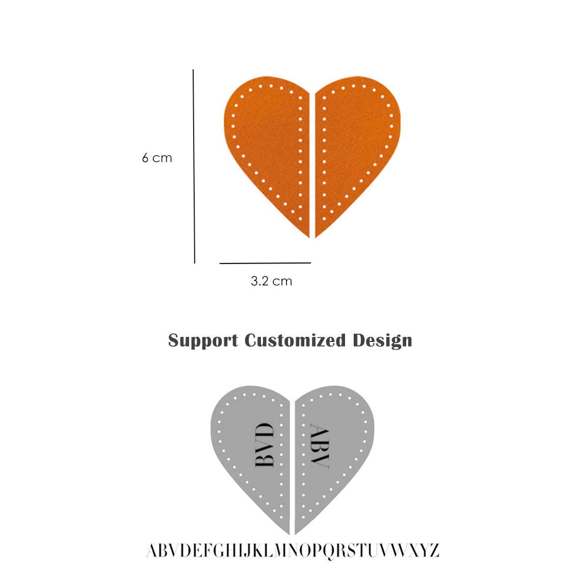 CUCUBIRD Vegetable Tanned Leather Valentine Heart Keychain DIY Kits  