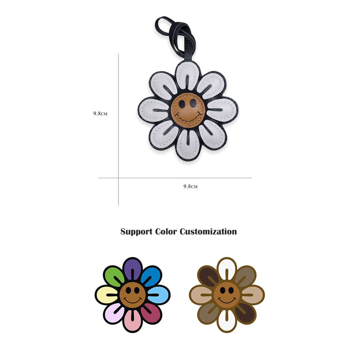 Sheep Leather Smile Flower Keychain DIY Kits - CUCUBIRD