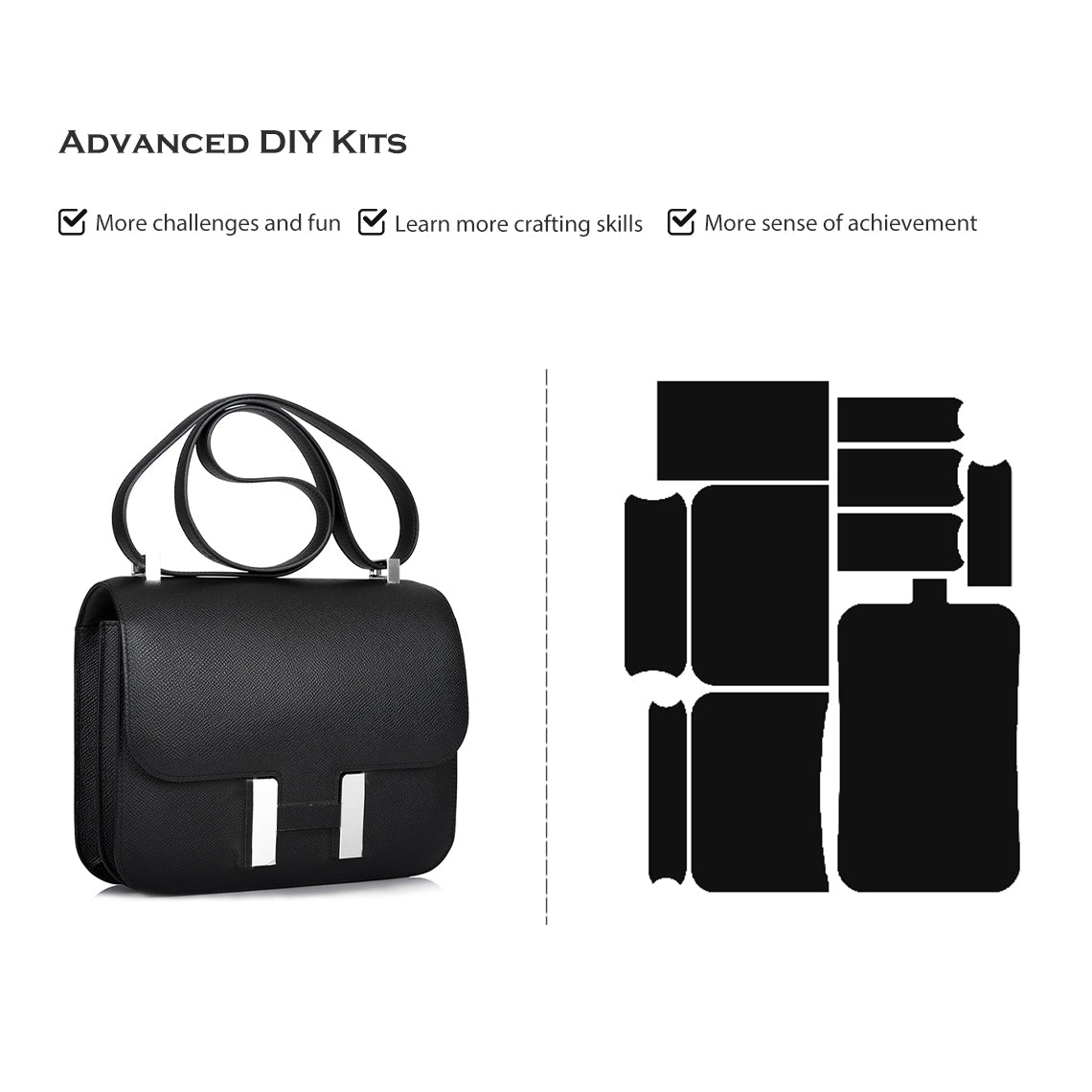 Full Grain Leather Inspired Kanstance Bag - Advanced DIY Kits - CUCUBIRD