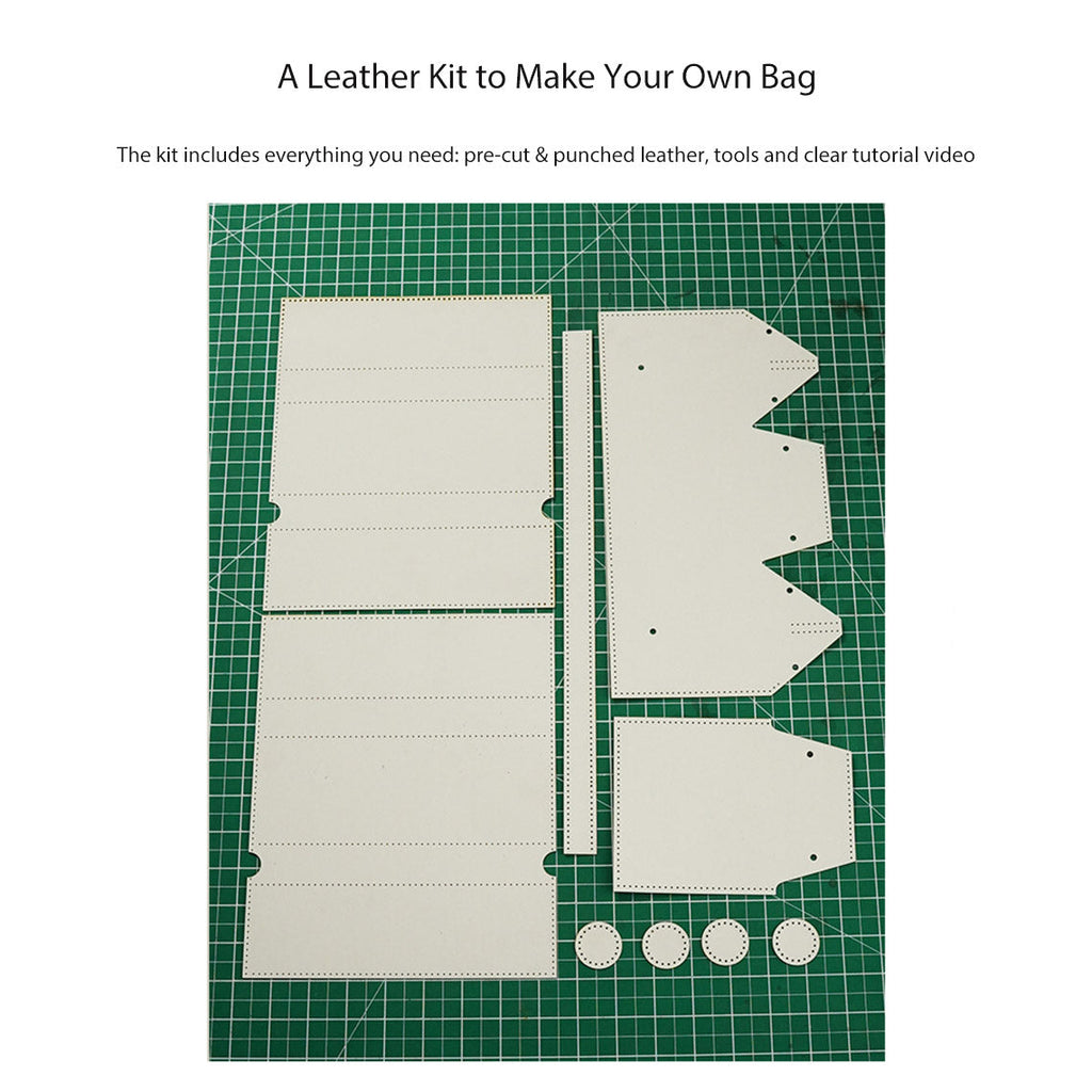 CUCUBIRD Full Grian Leather Mini Square Bag DIY Kits  