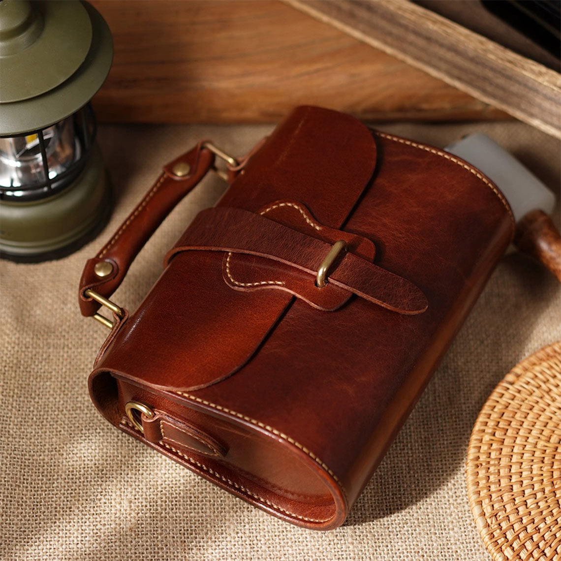 Vegetable Tanned Leather Vintage Shoulder Bag DIY Kits - CUCUBIRD