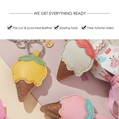 Sheep Leather Ice Cream Charm DIY Kits - CUCUBIRD