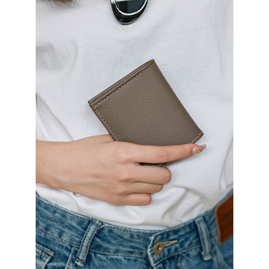 Top Grain Leather Simple Bifold Wallet DIY Kits - CUCUBIRD