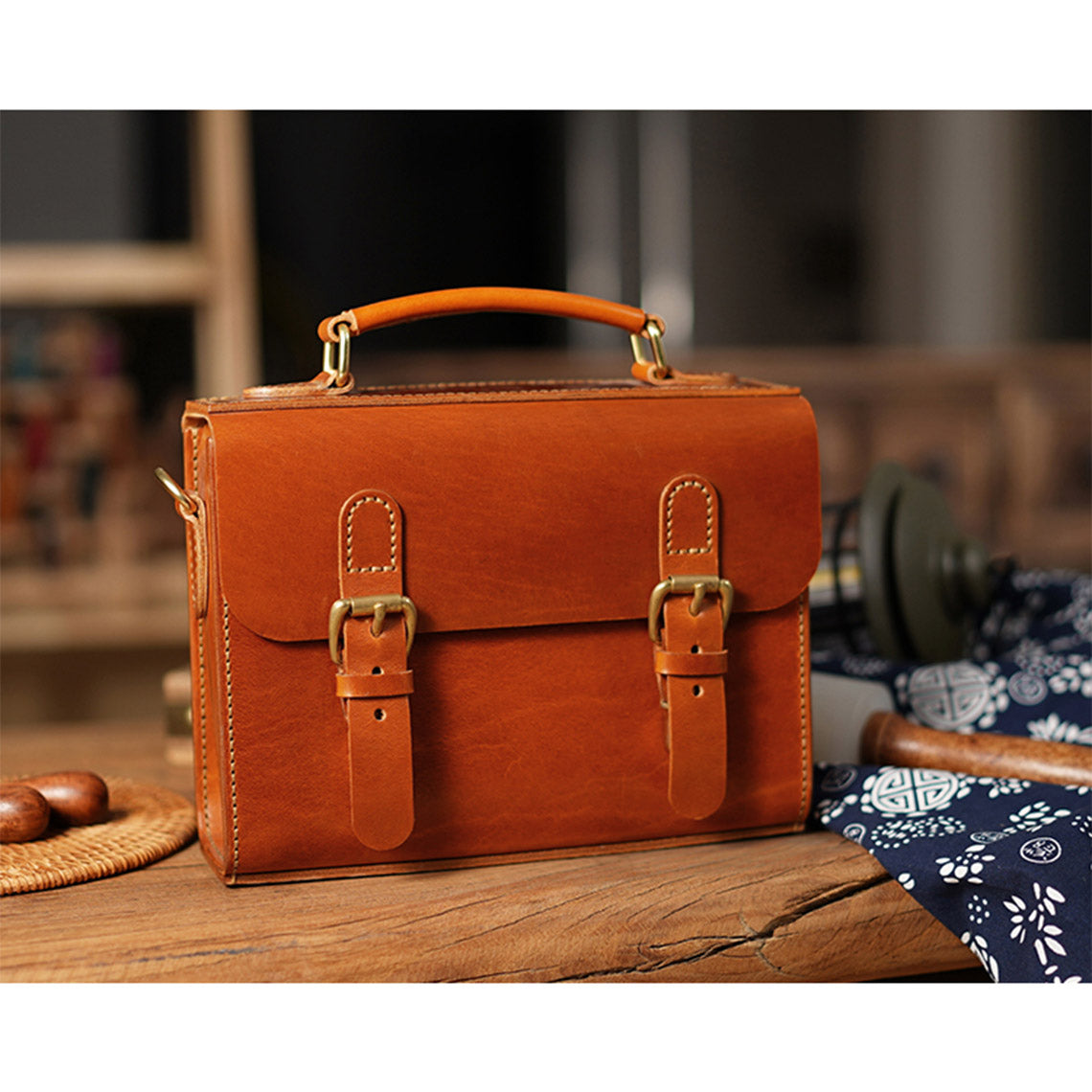 Vegetable Tanned Leather Messenger Satchel DIY Kits - CUCUBIRD