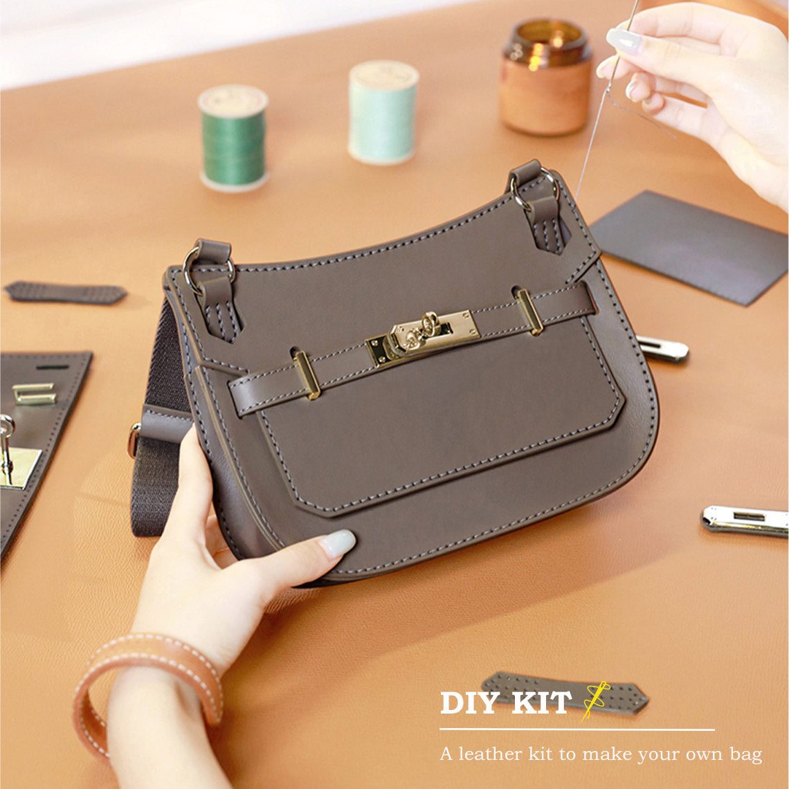 Top Grain Leather Mini Jypsiere Bag DIY Kits - CUCUBIRD