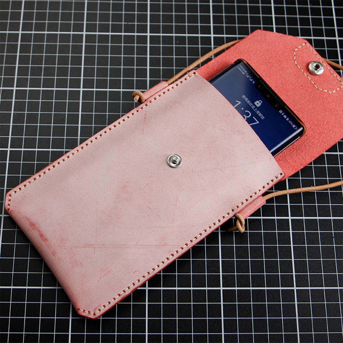 Full Grain Leather Simple Phone Bag DIY Kits - CUCUBIRD