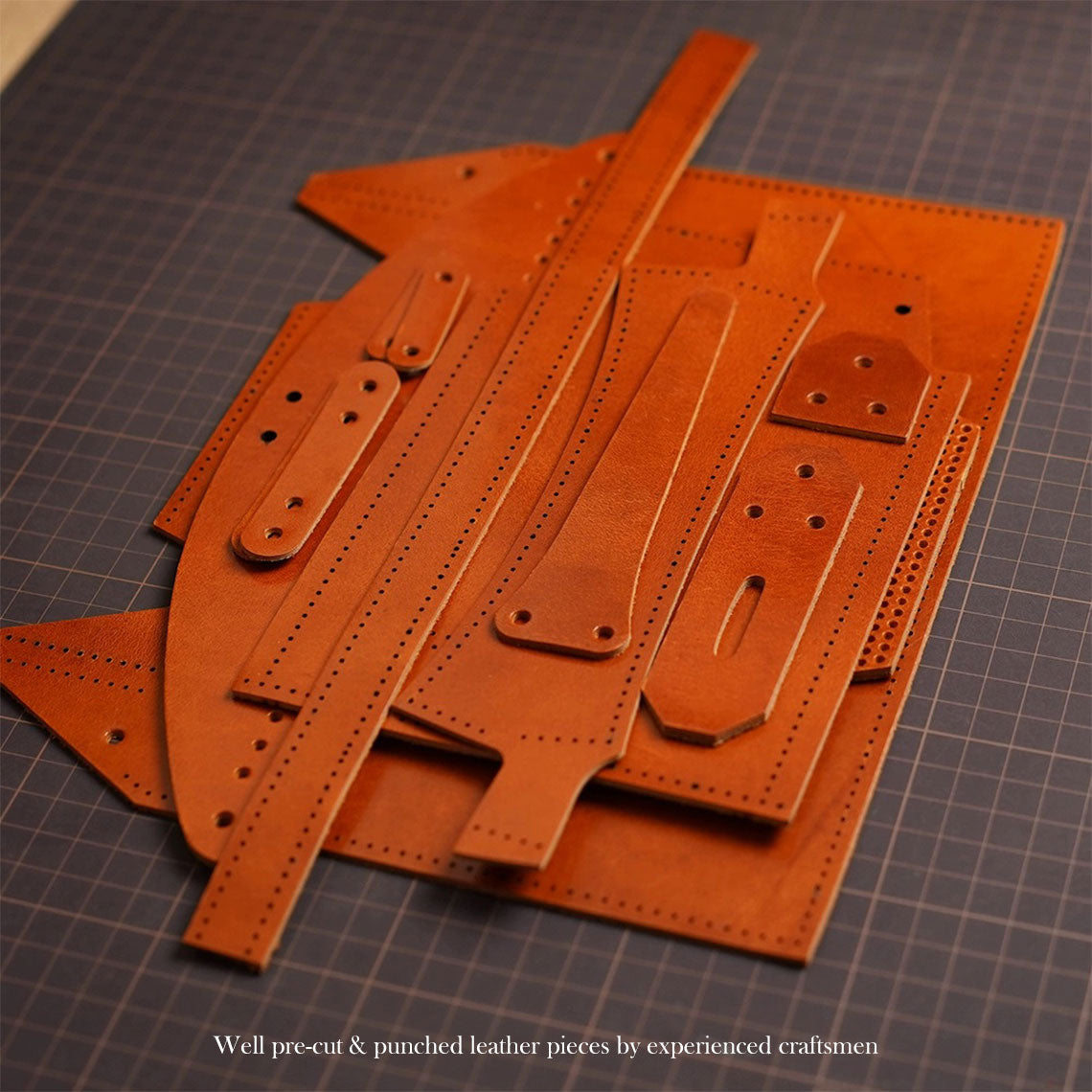 CUCUBIRD Vegetable Tanned Leather Rivets Phone Bag DIY Kits  