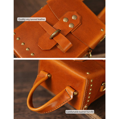 Vegetable Tanned Leather Rivets Phone Bag DIY Kits - CUCUBIRD