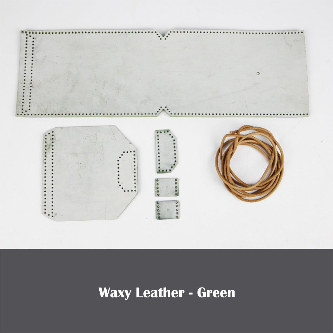 CUCUBIRD Full Grain Leather Simple Phone Bag DIY Kits Waxy Leather - Green 