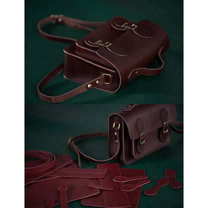 Vegetable Tanned Leather Satchel Crossbody Bag DIY Kits - CUCUBIRD