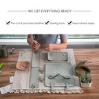 CUCUBIRD Vegetable Tanned Leather Satchel Crossbody Bag DIY Kits  