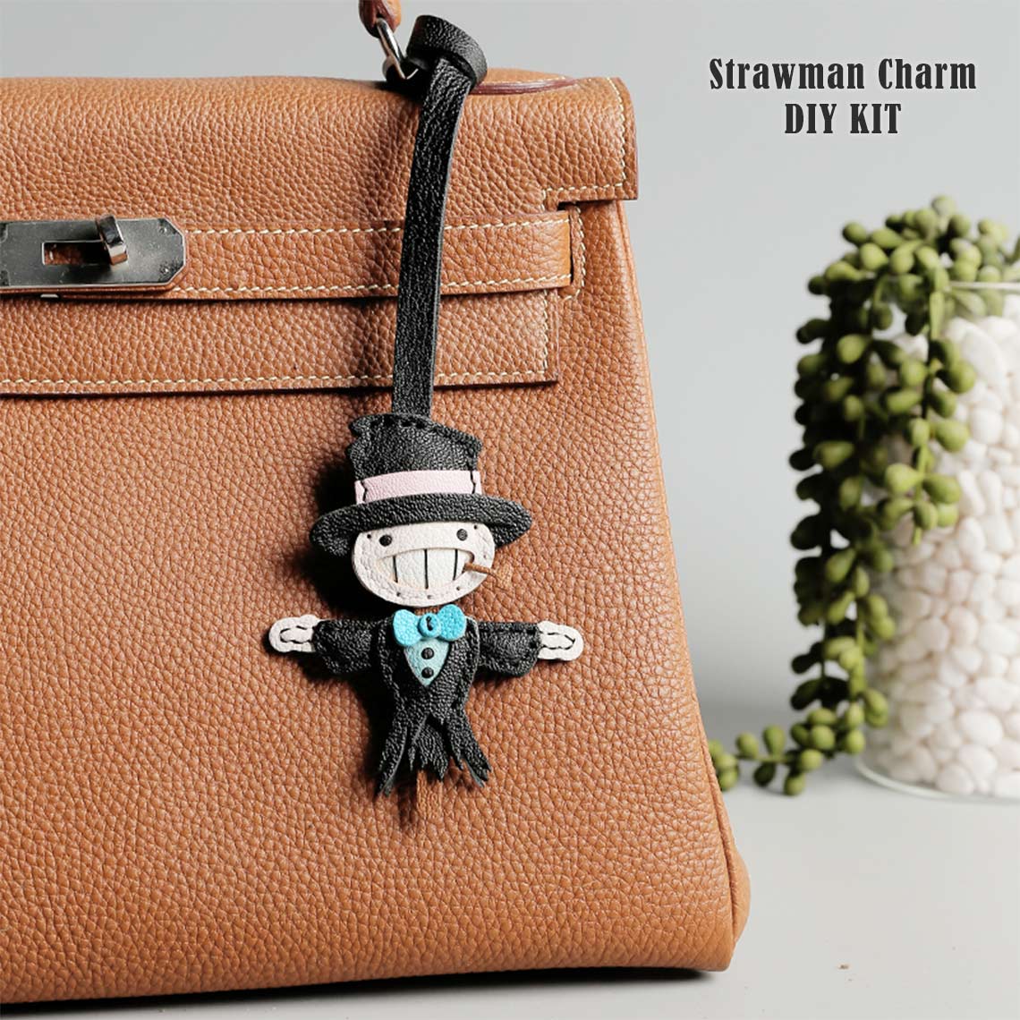 Leather Strawman Keychain Charm DIY Kits - CUCUBIRD