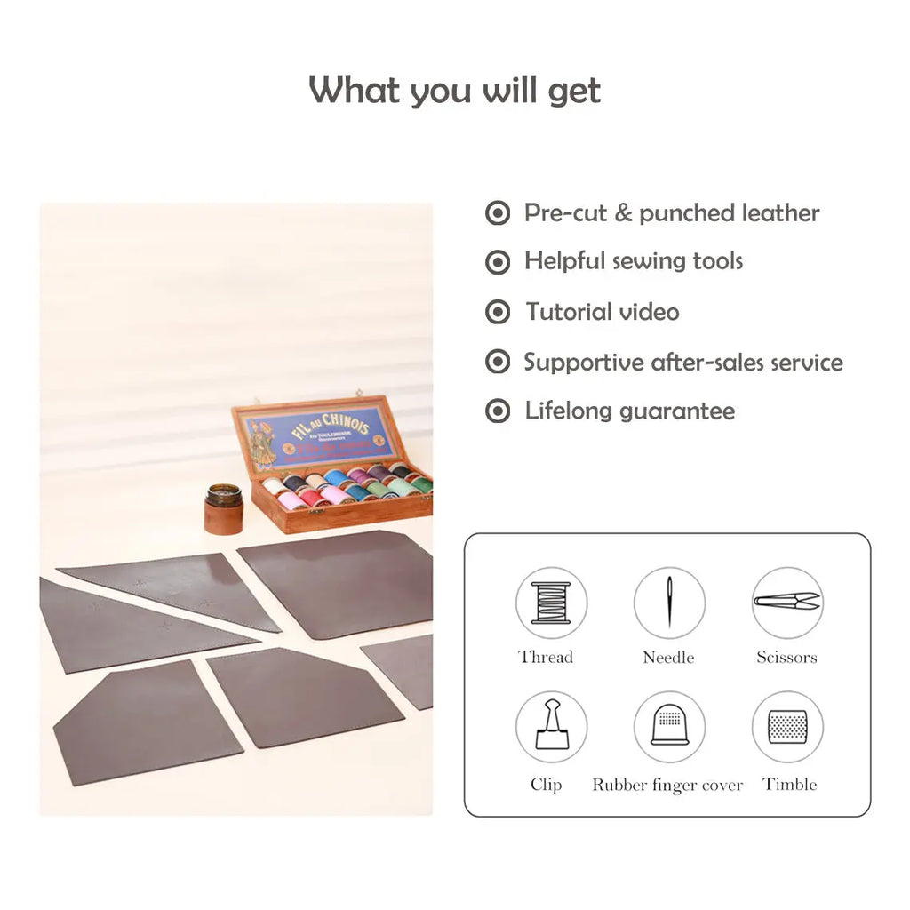 Leather Inspired Puzzle Fold Tote Bag DIY Kits - CUCUBIRD