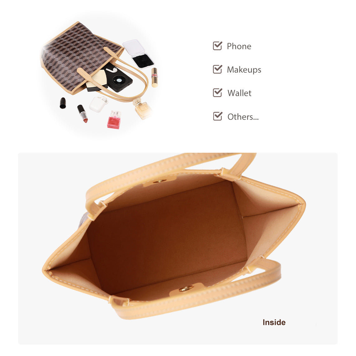 CUCUBIRD Leather Checker Tote Handbag DIY Kits  