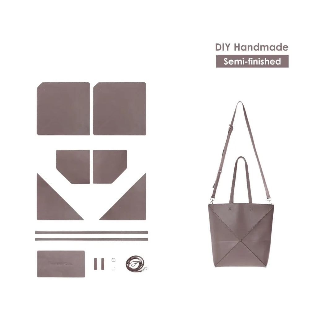 Leather Inspired Puzzle Fold Tote Bag DIY Kits - CUCUBIRD