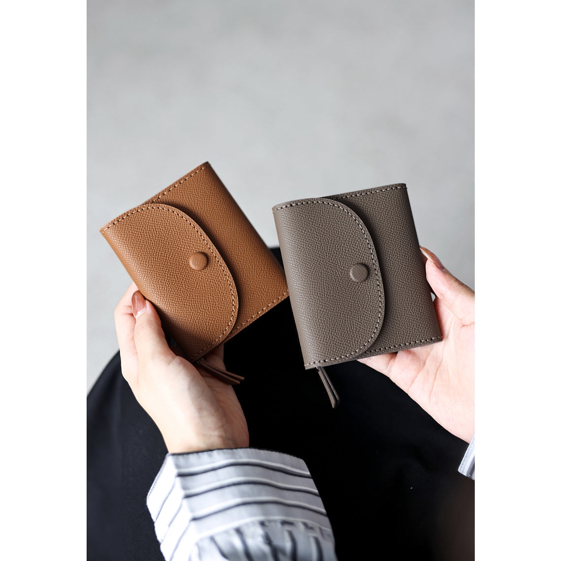 CUCUBIRD Top Grain Leather Compact Coin Purse DIY Kits  