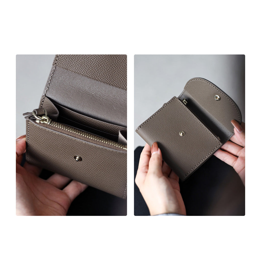 CUCUBIRD Top Grain Leather Compact Coin Purse DIY Kits  