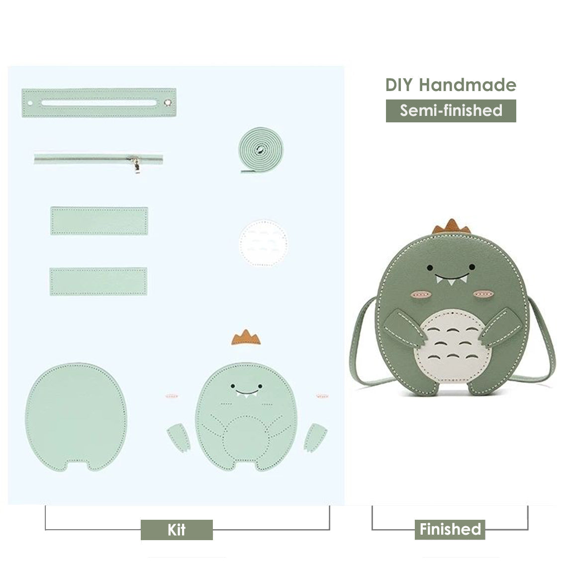 CUCUBIRD Vegan Leather Dinosaur Bag DIY Kit  
