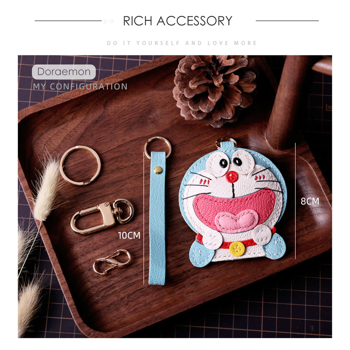 CUCUBIRD Sheep Leather Doraemon Bag Charm DIY Kit  